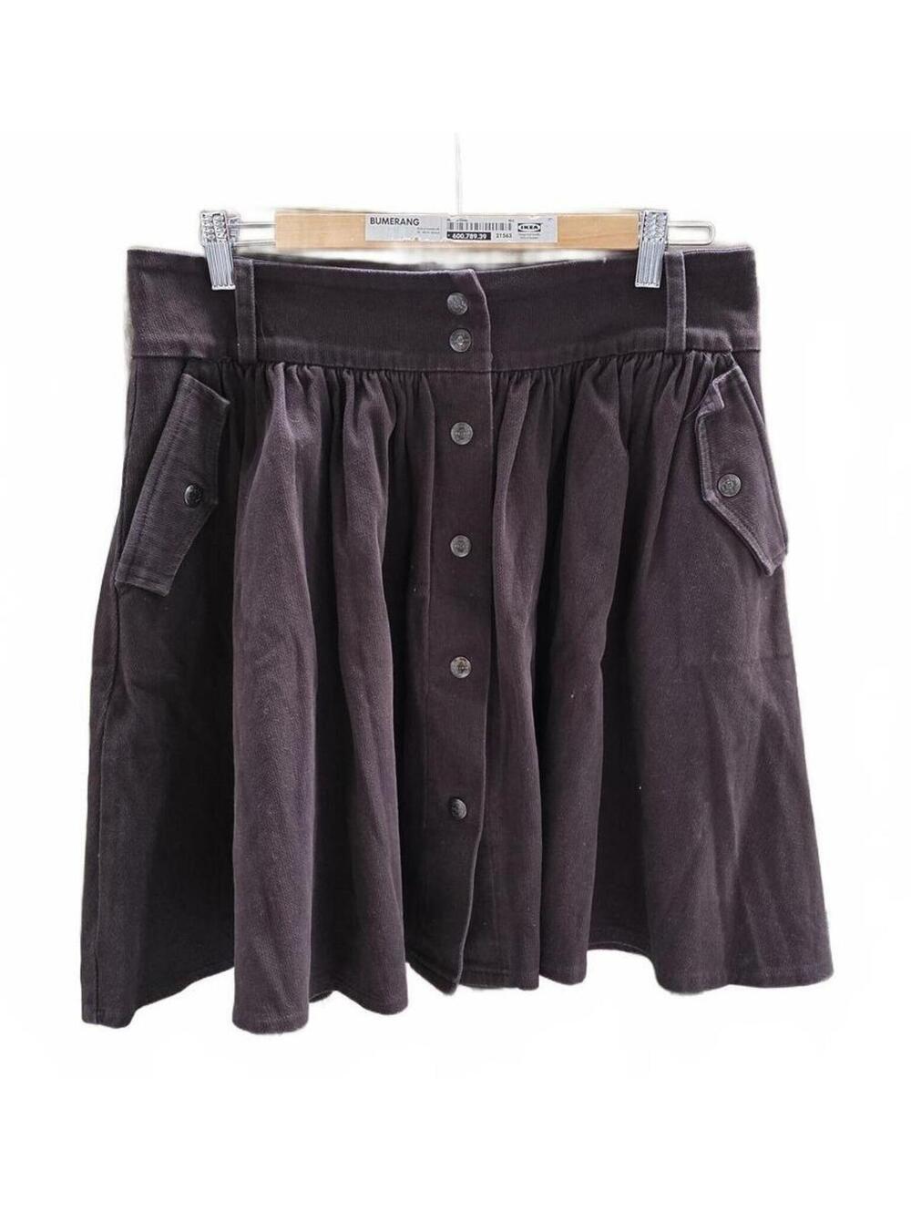 BodyBag By Jude Sturdy Brown Corduroy Snap Up Circle Skirt With Side Pockets Lg